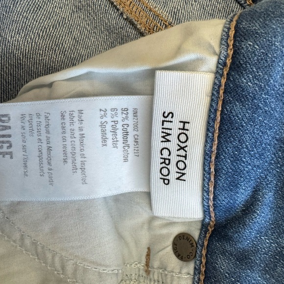 Paige Size 28 Hoxton Cropped‎ Slim Jeans Light Blue Stretch Whiskered - Picture 5 of 9